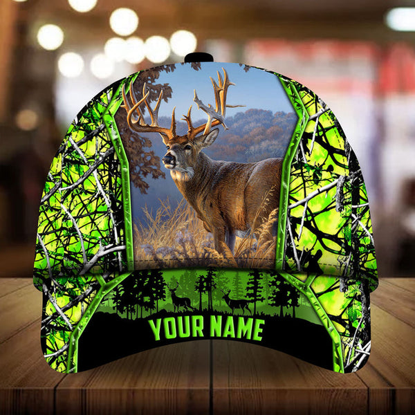 Maxcorners Bleak Poplar Deer Hunting Personalized Hats 3D Multicolored