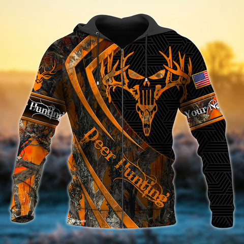 Maxcorners The Best Skull Deer Hunting Personalized Name 3D Shirt