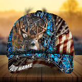 Maxcorners Premium Unique Old Flag Deer Personalized Hats 3D Multicolored