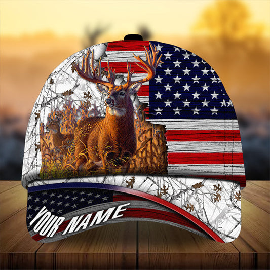 Maxcorners Premium Florapunk Cracked Deer Hunting Camo Pattern 3D Multicolor Personalized Cap