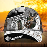 Maxcorners Premium Florapunk Country Girl Deer Hunting Multicolored Pattern Personalized Cap