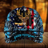 Maxcorners Eternity Cracked US Flag Deer Hunting Camo Pattern 3D Multicolor Personalized Cap