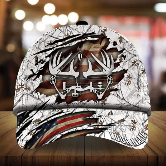 Maxcorners Unique Cracked Bow Deer Hunting Camo Pattern 3D Multicolor Personalized Cap
