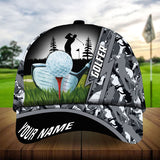 Maxcorners Golf Premium Camo Lighting Golf Art Personalized Name All Over Printed Cap