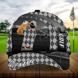 Maxcorners Golf Premium Argyle Cool Golfer Personalized Name All Over Printed Cap