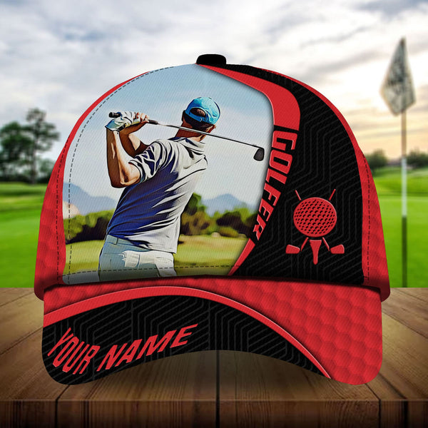 Maxcorners Golf Premium Art Boomerang Personalized Name All Over Printed Cap