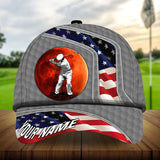 Maxcorners Golf Premium American Flag Old Golf Man Personalized Name All Over Printed Cap