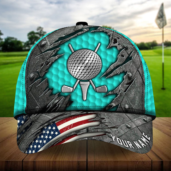 Maxcorners Golf Cool American Metal Personalized Name All Over Printed Cap