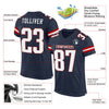 Maxcorners Custom Navy White-Red Mesh Authentic Football Jersey LM2605