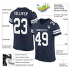 Maxcorners Custom Navy White Mesh Authentic Football Jersey LM2605