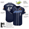 Maxcorners Custom Navy Gray-White Authentic Baseball Jersey LM2605