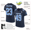 Maxcorners Custom Navy Light Blue-White Mesh Authentic Football Jersey LM2605