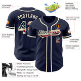 Maxcorners Custom Light Blue White-Old Gold 3D Argentinian Flag Premium Baseball Jersey LM0210