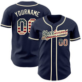 Maxcorners Custom Light Blue White-Old Gold 3D Argentinian Flag Premium Baseball Jersey LM0210
