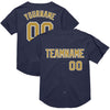 Maxcorners Custom Navy Old Gold-White Mesh Authentic Throwback Baseball Jersey LM2605