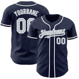 Maxcorners Custom Navy Silver-White Authentic Baseball Jersey
 LM0609
