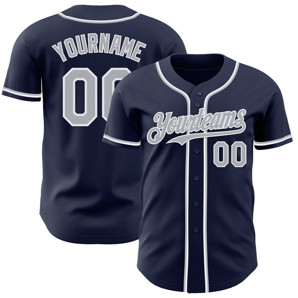 Maxcorners Custom Navy Gray-White Authentic Baseball Jersey
 LM0609