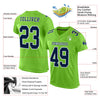 Maxcorners Custom Neon Green Navy-White Mesh Authentic Football Jersey LM2605