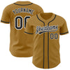 Maxcorners Custom Old Gold Black-White Authentic Baseball Jersey LM2605