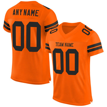 Maxcorners Custom Orange Black Mesh Authentic Football Jersey LM2605