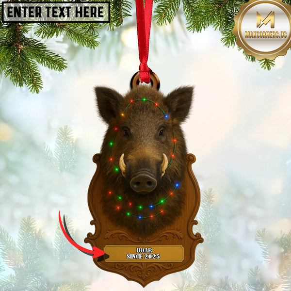 Maxcorners Personalized Trophy Big Game Hunting Christmas 3D Ornament, Custom Holiday Tree Decor, Perfect Gift for Hunter