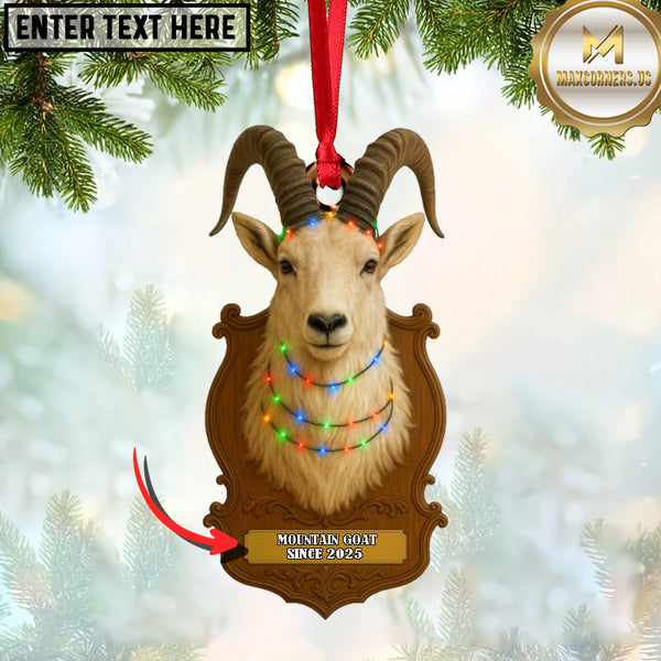 Maxcorners Personalized Trophy Big Game Hunting Christmas 3D Ornament, Custom Holiday Tree Decor, Perfect Gift for Hunter