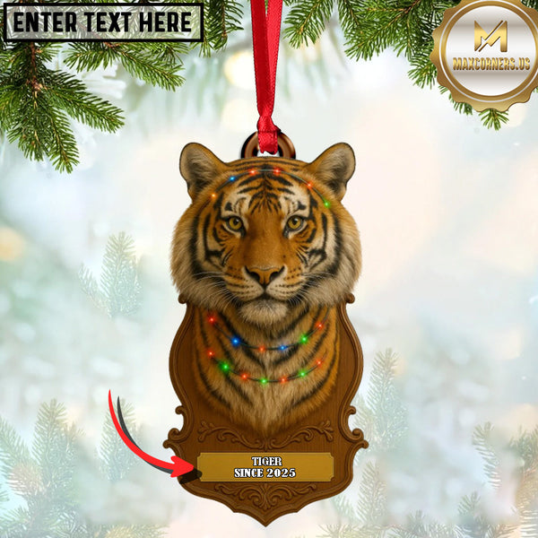 Maxcorners Personalized Trophy Big Game Hunting Christmas 3D Ornament, Custom Holiday Tree Decor, Perfect Gift for Hunter