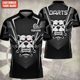 Maxcorners Darts Skull Personalized Name 3D Shirt For Darts Player