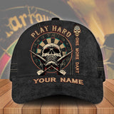 Maxcorners Play Hard Darts Personalized Name 3D Cap