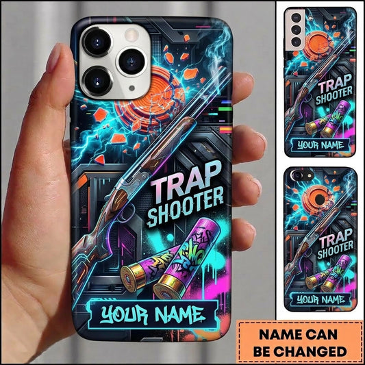 Maxcorners Trap Shooter Neon Cyberpunk Graffiti Shells Shattered Clay Personalized Phone Case