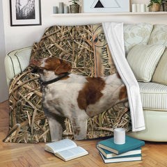 Maxcorners Brittany Spaniel Blanket, Brittany Spaniel Dog Hunting Sherpa Fleece Blanket, Soft Cozy Plush Throw Blanket LM1711
