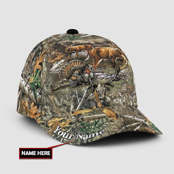 Maxcorners 3D All Over Print Baseball Cap Personalized Name Hunting Classic Cap All About Hunting LM0402