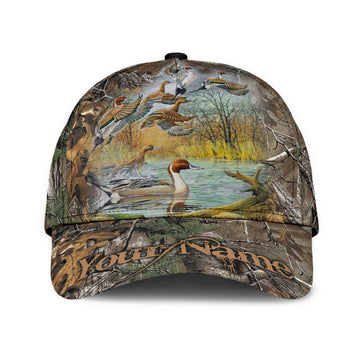 Maxcorners 3D All Over Print Baseball Cap Personalized Name Hunting Classic Cap Duck Hunting LM0402