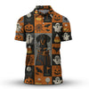 Maxcorners Dachshund Golf Shirt For Dog Lover, Halloween Pattern Golf Shirt, Crazy Golf Shirt For Men