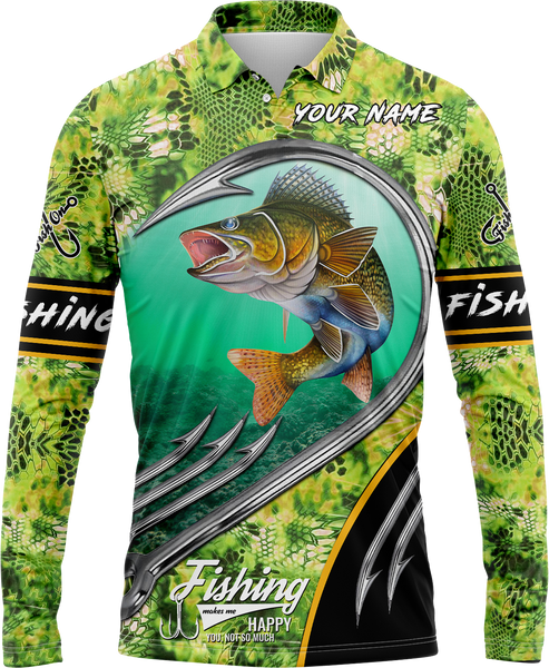 Maxcorners Walleye Fishing Customize Name 3D Shirts