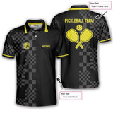 Max Corner Personalized Name and Team name Abstract Square Pickleball Shirts For Men 3D Polo Shirt