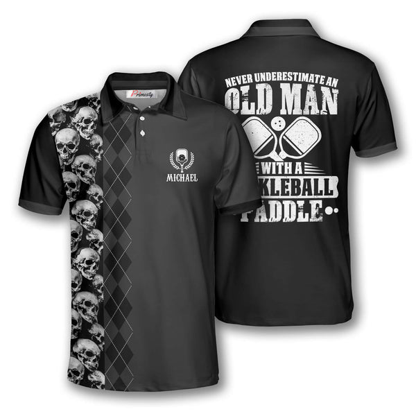 Max Corner Personalized Name and Team name Never Underestimate An Old Man Pickleball 3D Polo Shirt