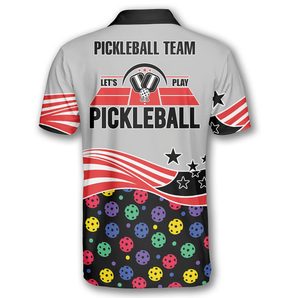 Max Corner Personalized Name and Team name Patriotic Player Pickleball 3D Polo Shirt