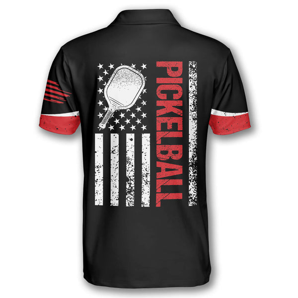 Max Corner Personalized Name and Team name Emblem American Flag Pickleball 3D Polo Shirt