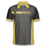 Max Corner Personalized Name and Team name Honeycomb Pattern Pickleball 3D Polo Shirt