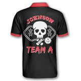 Max Corner Personalized Name and Team name Skull Argyle Pattern Pickleball 3D Polo Shirt