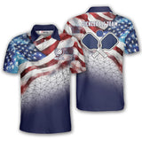 Max Corner Personalized Name and Team name US Flag Patriotic Sporty Pickleball 3D Polo Shirt