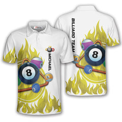 Maxcorners Billiard Pool Game On Fire Multicolor Customized Name, Team Name 3D Shirts