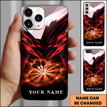 Maxcorners Darts Phonecase Dark Red Wings Energy Dart Strike Personalized Name 3D Phone Case