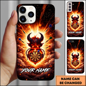 Maxcorners Darts Phonecase Fire Devil Explosion Target Personalized Name 3D Phone Case