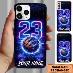Maxcorners Basketball Neon Lightning Number 23 Personalized 3D Phone Case