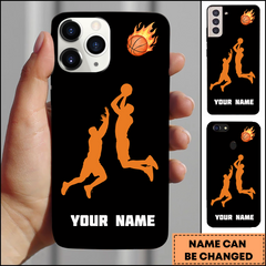 Maxcorners Basketball Dunk Silhouette Flame Personalized 3D Phone Case