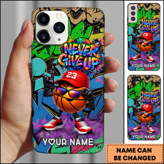 Maxcorners Basketball Never Give Up Graffiti Player Personalized 3D Phone Case