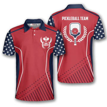 Max Corner Personalized Name and Team name Red Star Custom Sport Style Pickleball 3D Polo Shirt