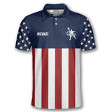 Max Corner Personalized Name and Team name Emblem American Flag Navy Pickleball 3D Polo Shirt